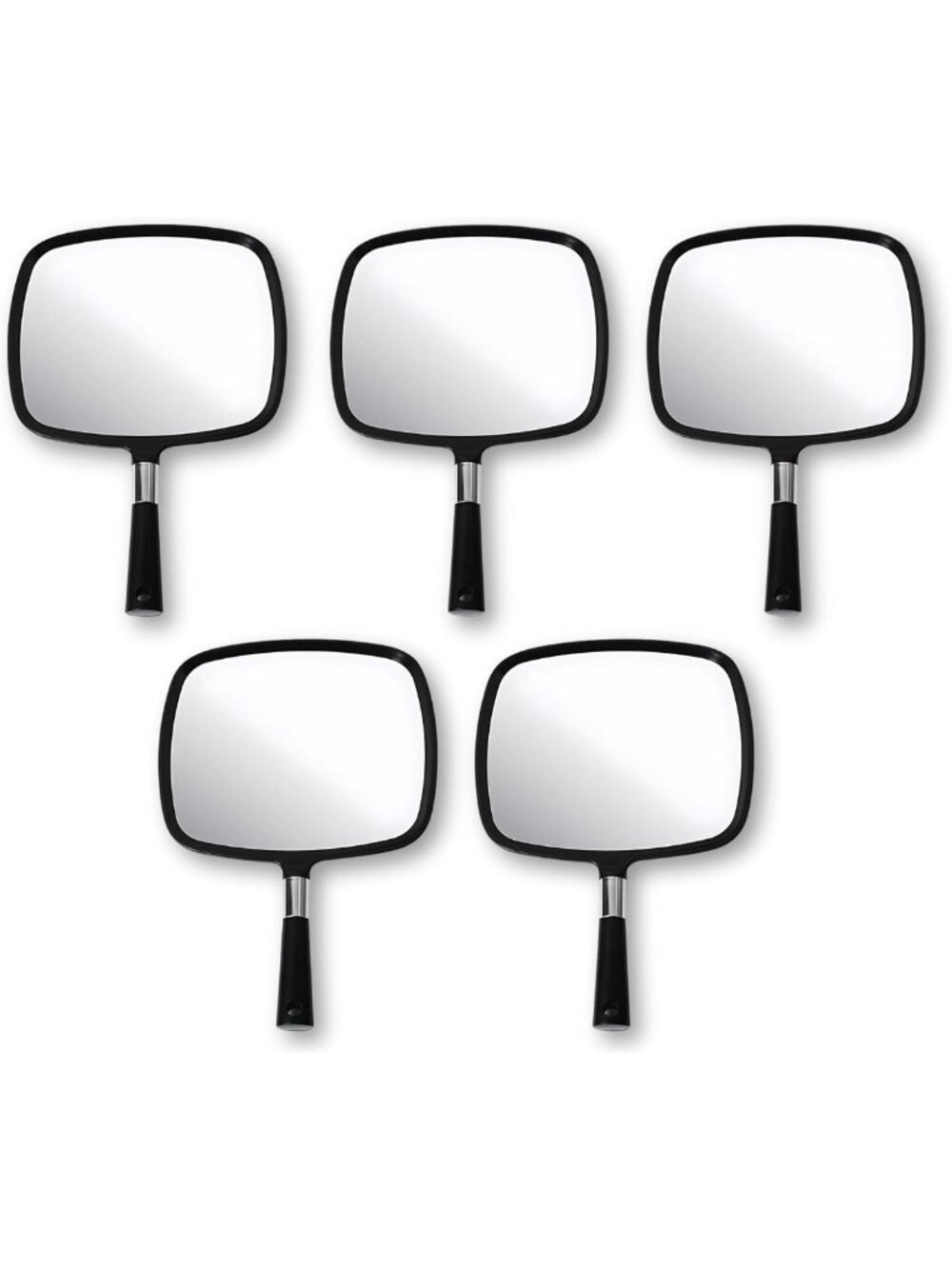Set of 5 Large Handheld Mirrors - 13x9 Inches, Comfortable Grip, Perfect for